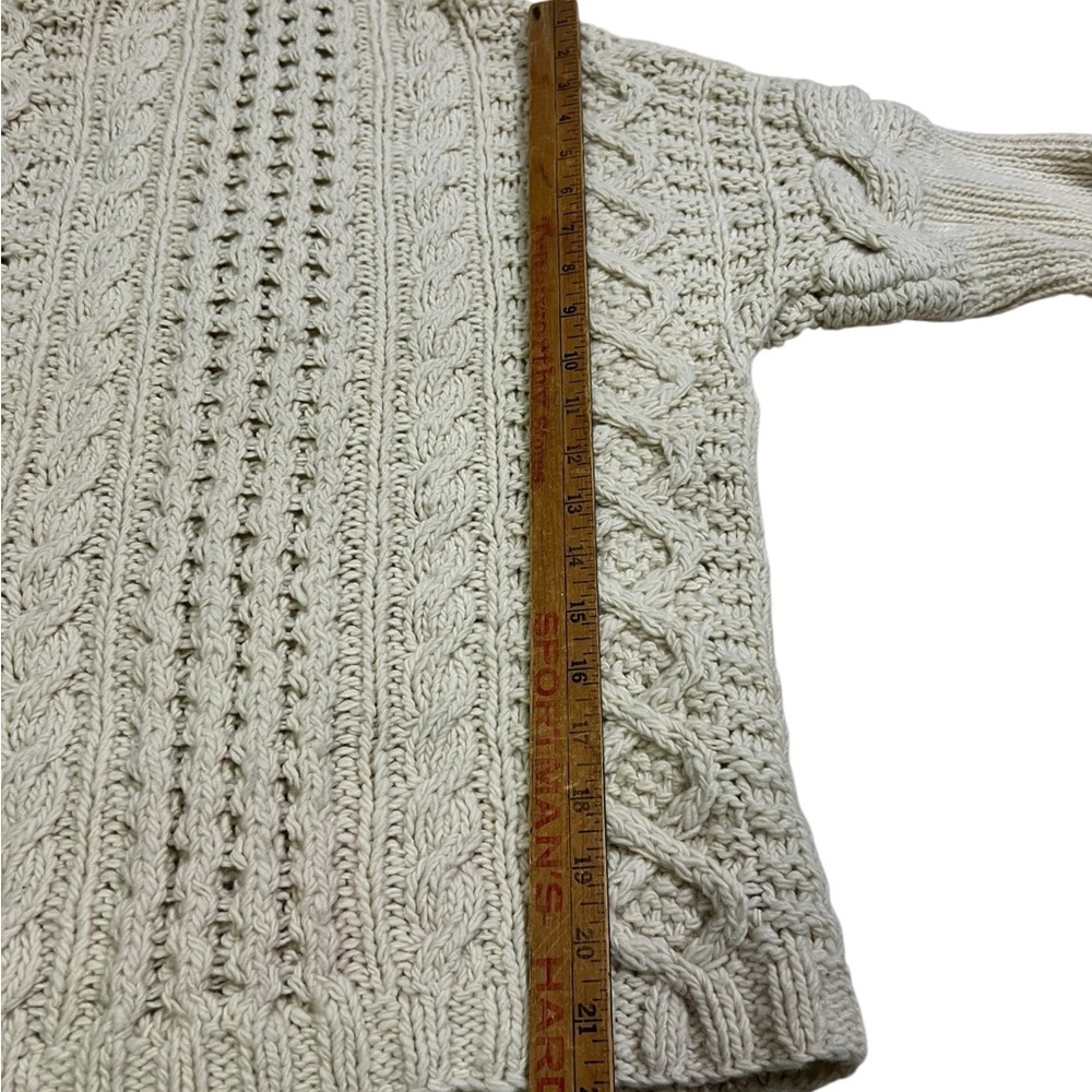 Eley Kishimoto Women Medium Wool Fishermen Sweater Cream Turtleneck - Picture 5 of 9